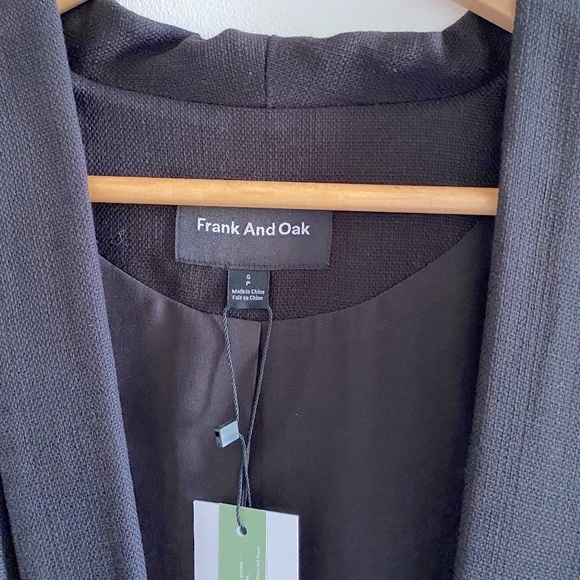 NWT FRANK & OAK Open front long blazer - women’s Tencel fully-lined open - Picture 3 of 6